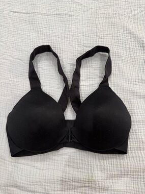 SPANX Black Front-Close Padded Support Bra